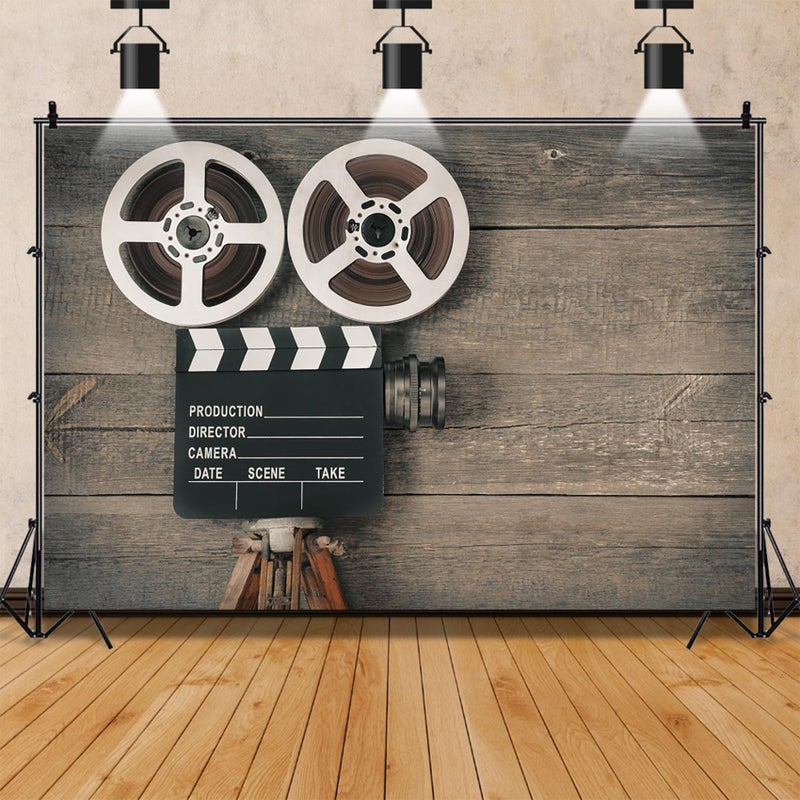 AOFOTO 7x5 قدم كاميرا فيلم قديمة على خلفية لوح خشبي ديكور حفلة موضوع فيلم ليلي عتيق لستوديو التصوير لافتة Props من الفينيل - Image 3